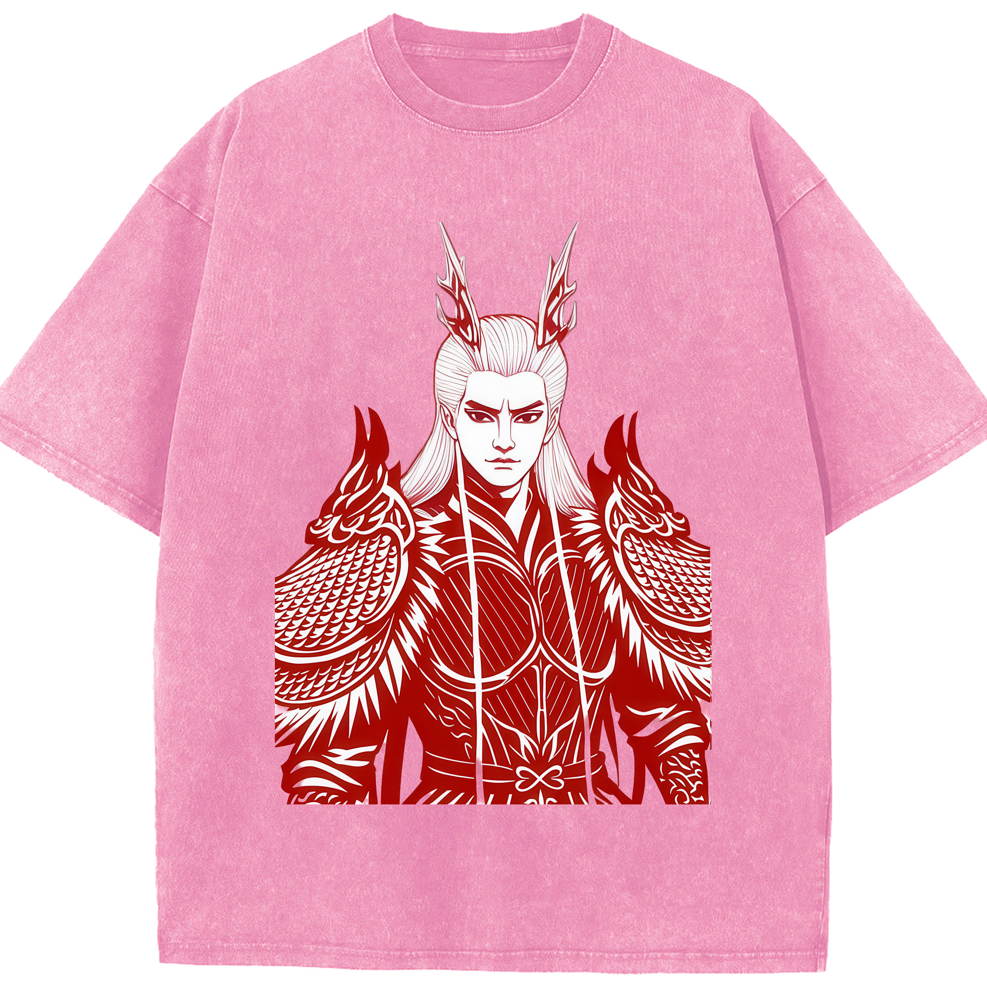 （画像用） Ne Zha 2 ナタ 魔童の大暴れ 綿100% ヴィンテージ風 半袖Tシャツ（フロントプリント）